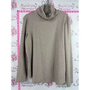 Windriver T-Max heat shirt top Neutral Taupe Turtleneck Long Sleeve Top